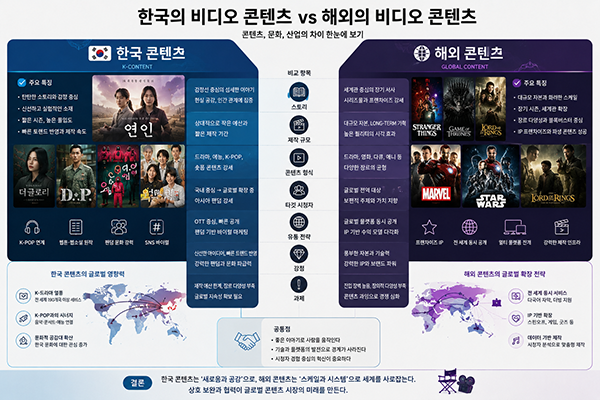 한국의 비디오 콘텐츠와 해외의 차이점